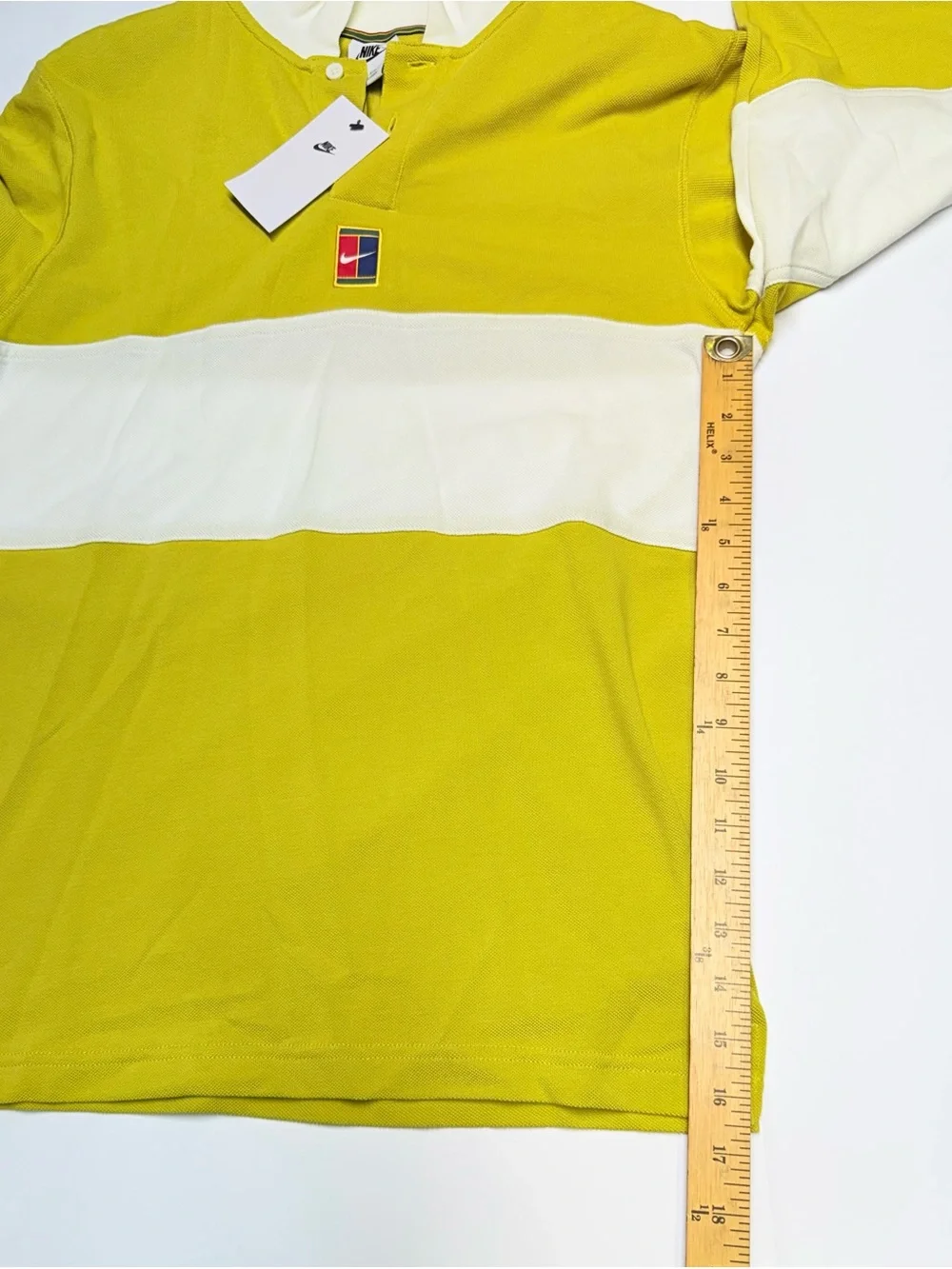 Nike Tennis Polo Nikecourt Colorblock Saffron Long Sleeve Mens XS HQ1748-389